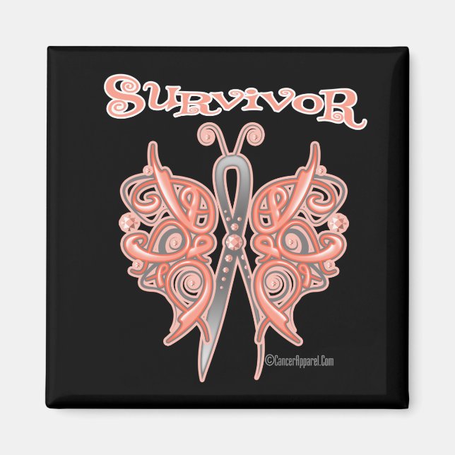 Survivor Celtic Butterfly - Uterine Cancer Magnet (Framsidan)