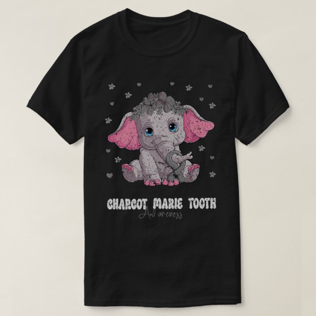 Survivor Charcot Marie Tooth Awareness Elephant T Shirt (Design framsida)