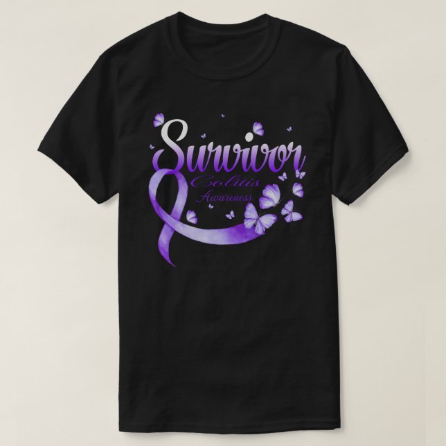 Survivor Colitis Awareness Butterfly T Shirt (Design framsida)
