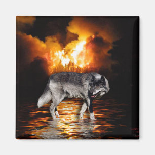 ’Survivor’ Grått Varg Magnet