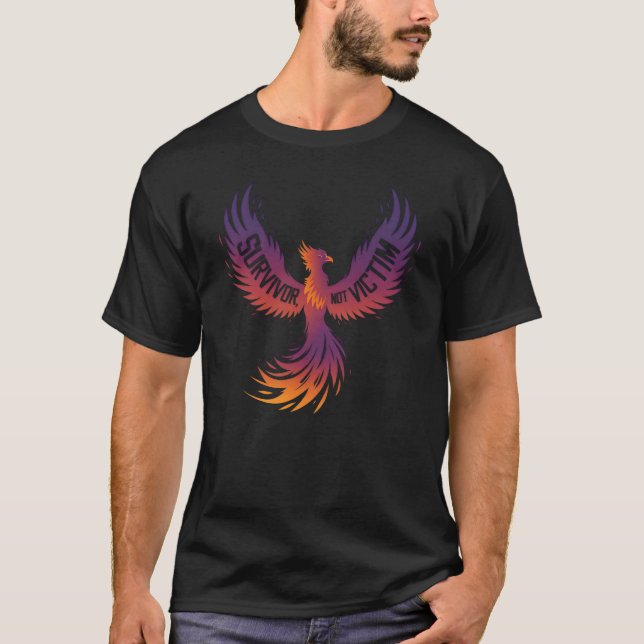 Survivor, inte offer Phoenix Cancer Domestic Viole T Shirt (Framsida)