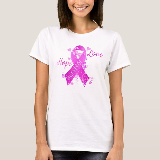 Survivor Kärlek Hope Cure T-shirt (Framsida)