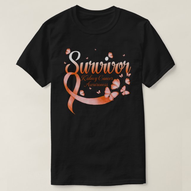 Survivor Kidney Cancer Awareness Butterfly T Shirt (Design framsida)