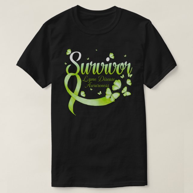 Survivor Lyme Disease Awareness Butterfly T Shirt (Design framsida)