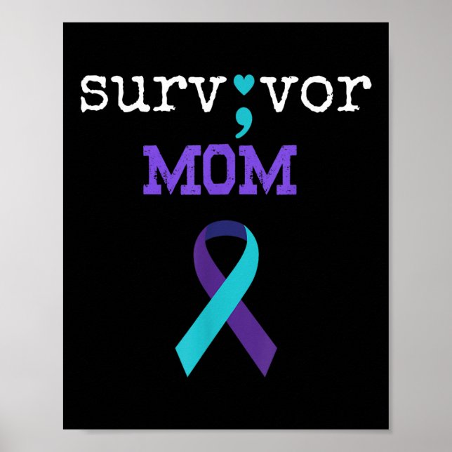 Survivor Mamma - Semiolon Gift Suicide Prevention  Poster (Framsidan)