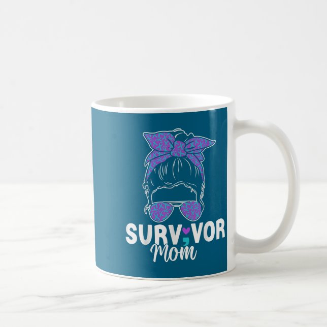 Survivor Mom - Semicolon Suicide Prevention Awaren Kaffemugg (Höger)