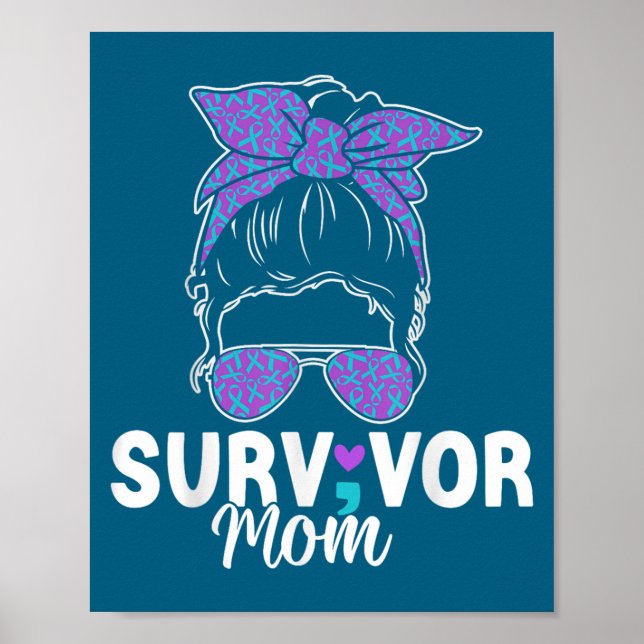 Survivor Mom - Semicolon Suicide Prevention Awaren Poster (Framsidan)