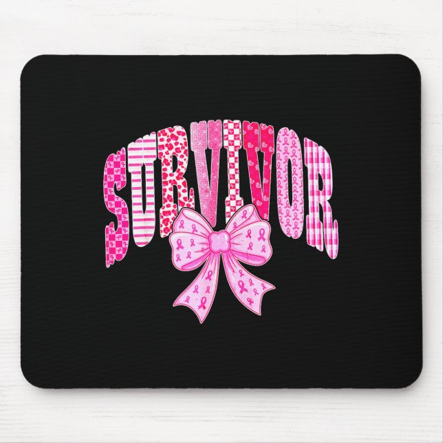 Survivor Nk Ribbon Coquette Bow Breast Cancer Awar Musmatta (Framsidan)
