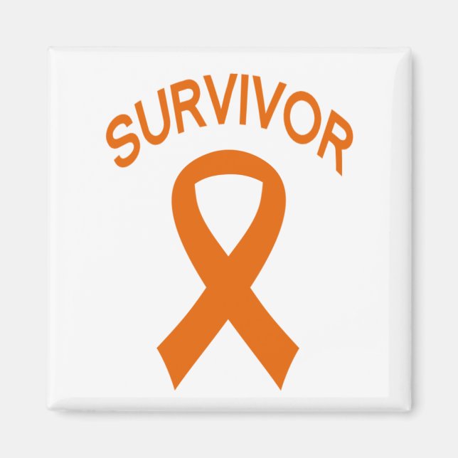 Survivor Orange Leukemi Cancerribbon magnet (Framsidan)