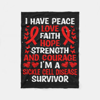 Survivor Peace Hope Kärlek Sickle Cell Disease Med Fleecefilt