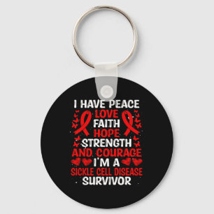 Survivor Peace Hope Kärlek Sickle Cell Disease Med Nyckelring