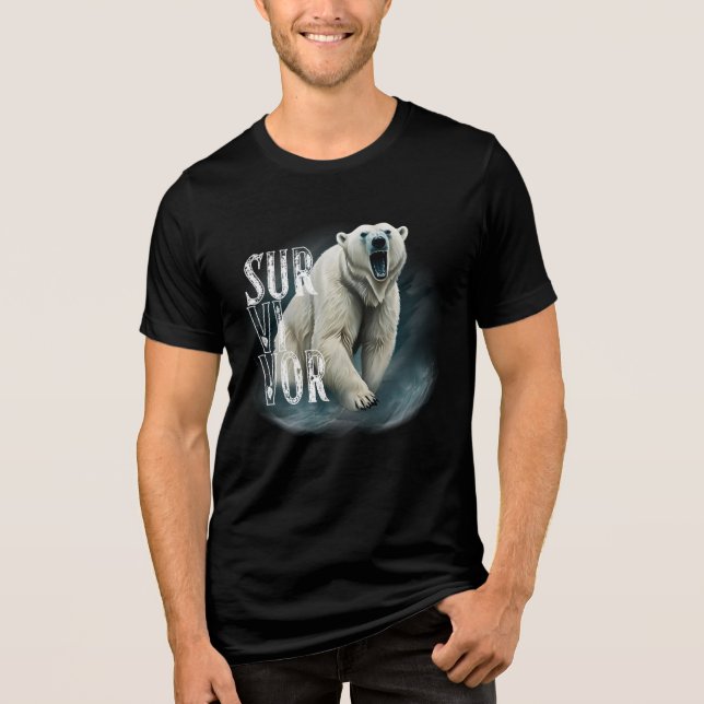 Survivor Polar Bear – Strength and Resilience T Shirt (Framsida)
