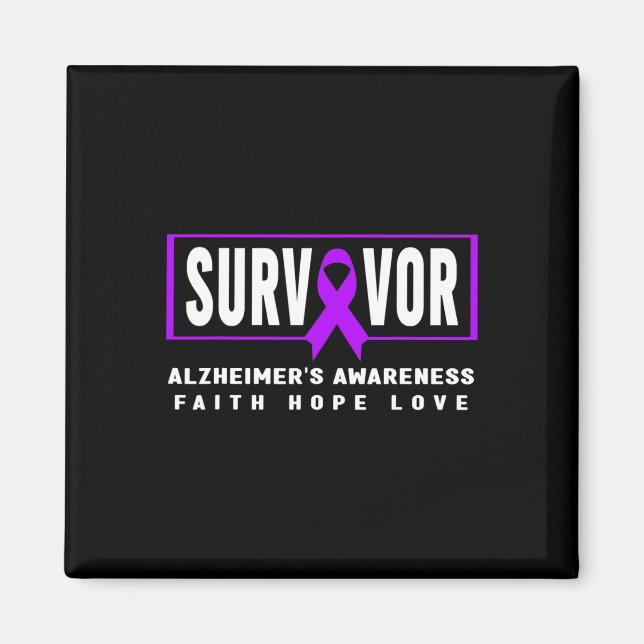 Survivor - Purple Heimer's Awareness Magnet (Framsidan)