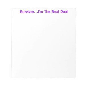 Survivor Real Deal Inspirational Quote Anteckningsblock