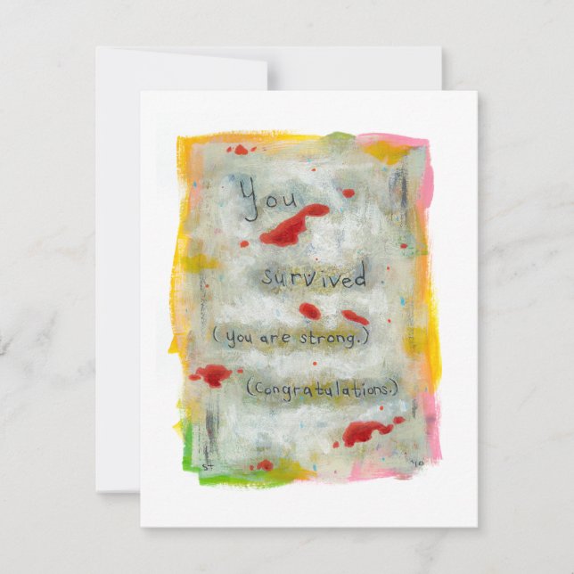 Survivor recovery läkning Hosta Art trauma sjukdom Inbjudningar (Framsida)