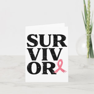 Survivor Rosa Ribbon Warrior Breast Cancer Awarene Kort