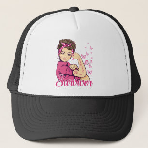 Survivor Rosie Riveter Breast Cancer Awareness Keps