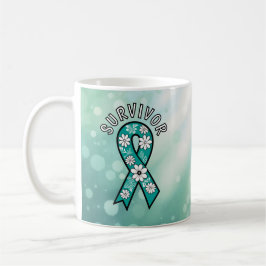 Survivor SA Teal Awareness Ribbon Kaffemugg