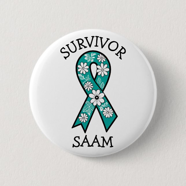 Survivor SA Teal Awareness Ribbon Knapp (Framsida)