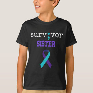 Survivor Sister Semicolon Gift Suicide Prevention T Shirt