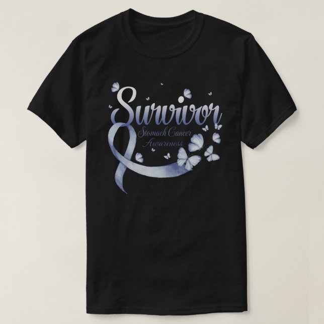 Survivor Stomach Cancer Awareness Butterfly T Shirt (Design framsida)