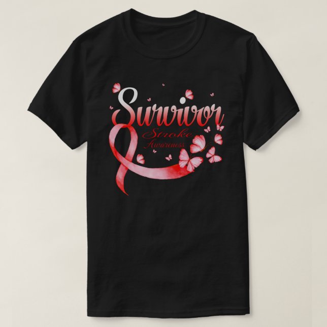 Survivor Stroke Awareness Butterfly T Shirt (Design framsida)