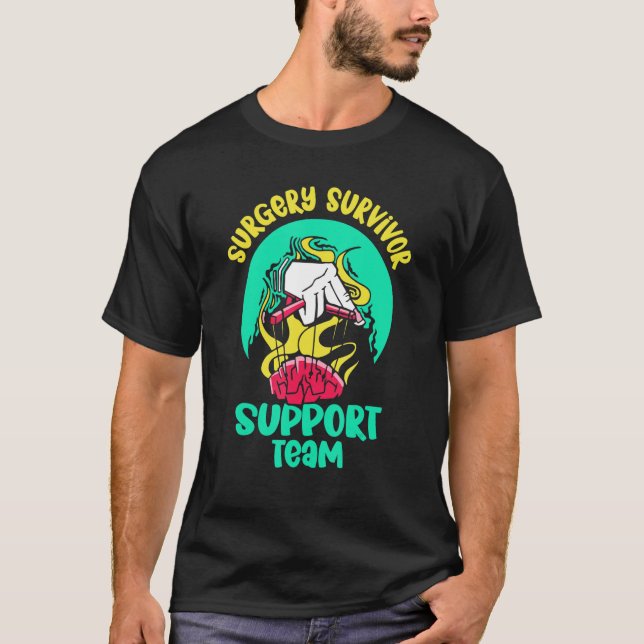 Survivor Support Team Aneurysm Brain Surge T Shirt (Framsida)