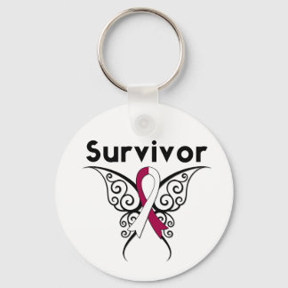 Survivor Tribal Butterfly med cancer i huvud och N Nyckelring