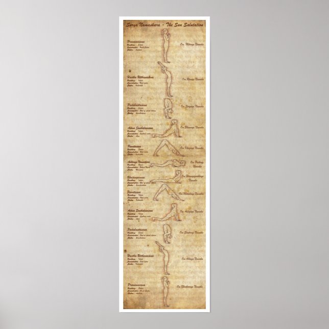 Suryanamaskara - Sol Salutation - Porträtt Poster (Framsidan)