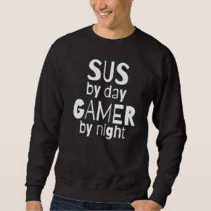Sus by Day Gamer efter nattspelsmapp för spel Lång Ärmad Tröja