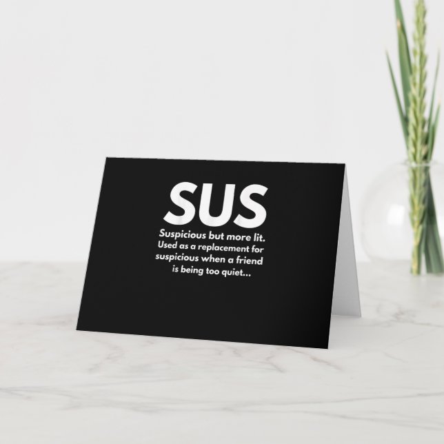 Sus Definition Suspicious Acting Sus Kort (Framsida)