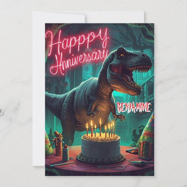 SUS DINO ANNIVERSARY HALLoween-KORT  Inbjudningar (Framsida)