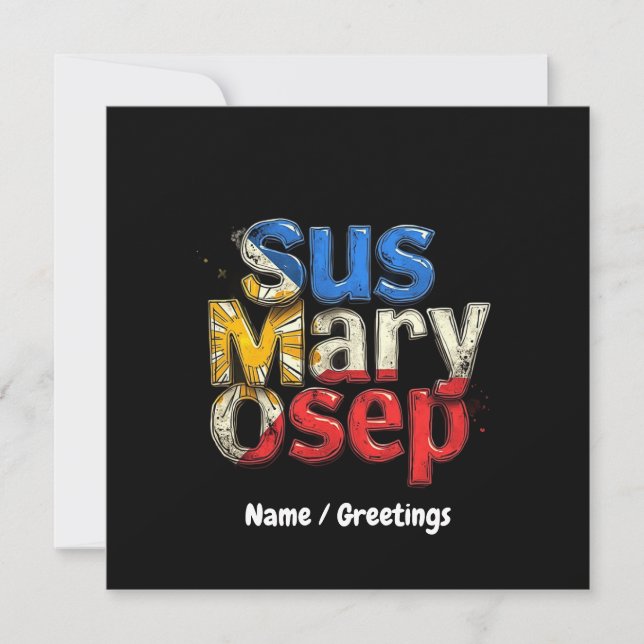 Sus Mary Osep Filipino Pride Anpassade Inbjudningar (Framsida)