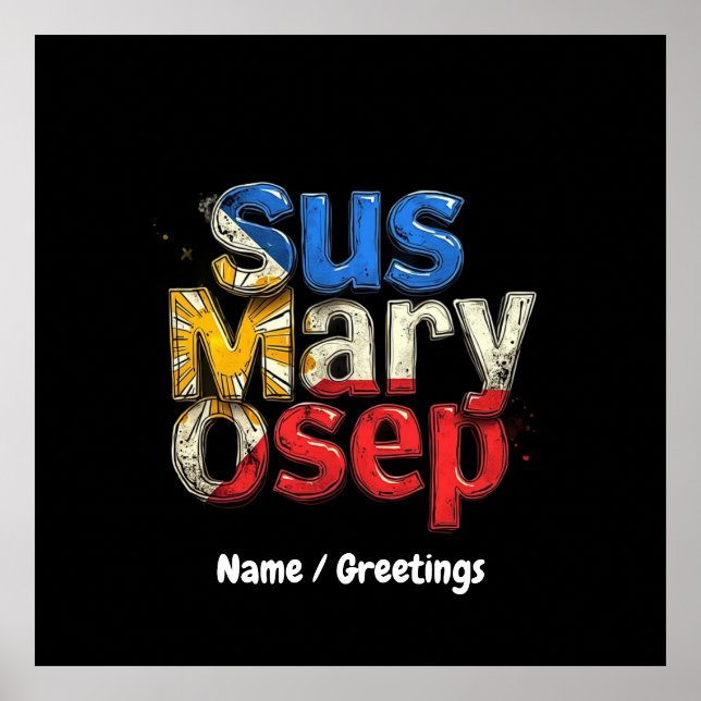 Sus Mary Osep Filipino Pride Anpassade Poster (Framsidan)