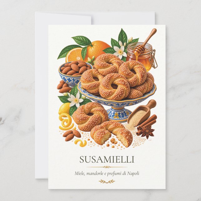 Susamielli – Vintage Italian Dessert Inbjudningar (Framsida)