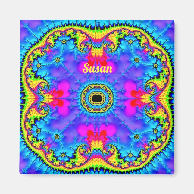 SUSAN ~ 3D Fractal Design Fluoro Shades Magnet (Framsidan)