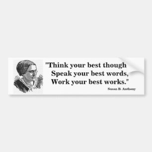 Susan B. Anthony Bäst tankecitationstecken Bildekal