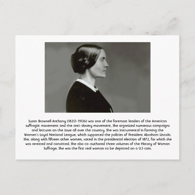 Susan B. Anthony - Feminist Vykort (Framsida)