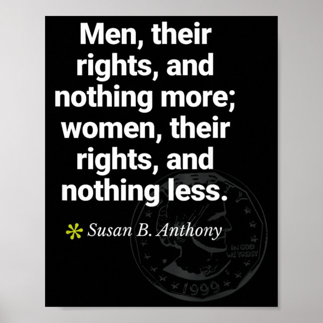 Susan B Anthony Feministisk Jämställdhet Rösträtt  Poster (Framsidan)