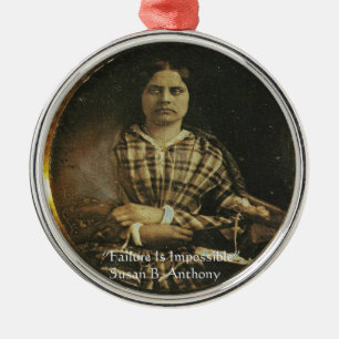 Susan B Anthony Visdoms Citat Presentkort & Kort Julgransprydnad Metall