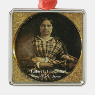 Susan B Anthony Visdoms Citat Presentkort & Kort Julgransprydnad Metall
