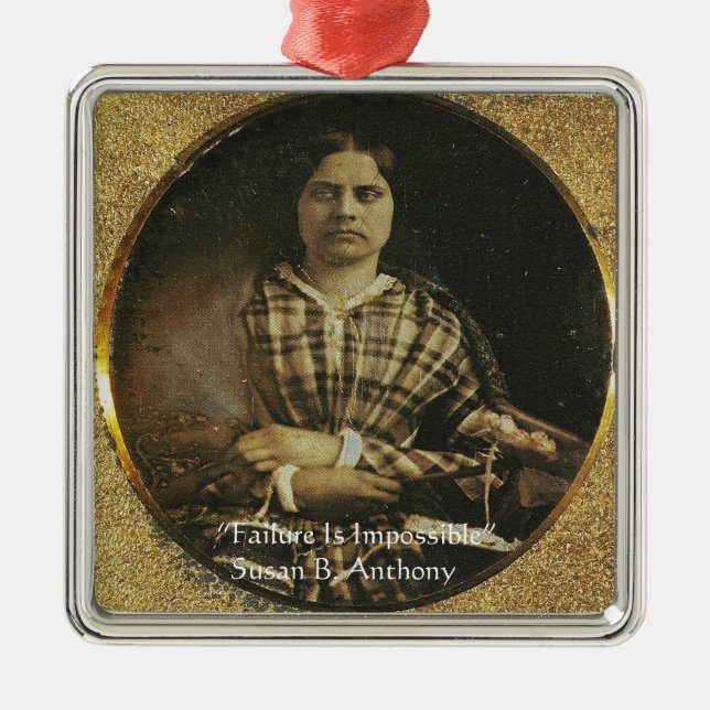 Susan B Anthony Visdoms Citat Presentkort & Kort Julgransprydnad Metall (Framsidan)
