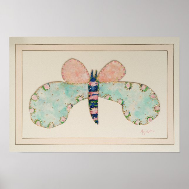 Susan Butterfly med Fransk Mat Print Poster (Framsidan)