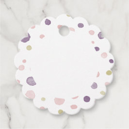 Susan Confetti Watercolor Dots Favor Taggs Gåvor Etiketter