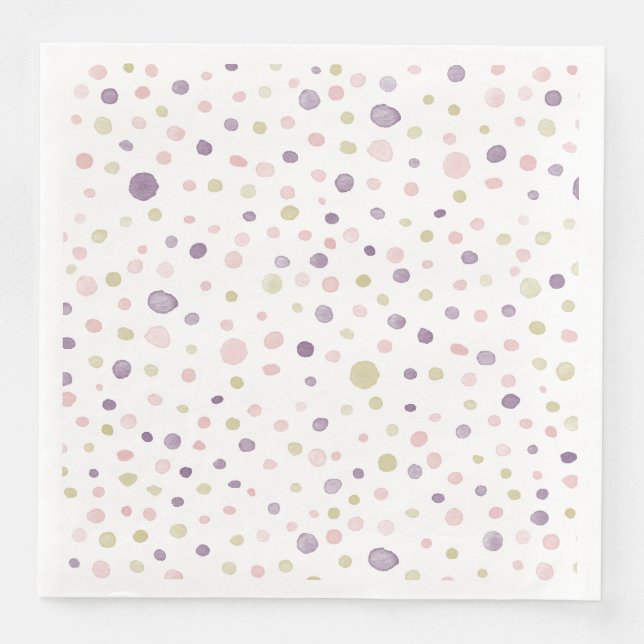 Susan Confetti Watercolor Dots Pappersservett (Framsida)