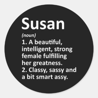 Susan Definition Personligt Namn Rolig Jul Runt Klistermärke