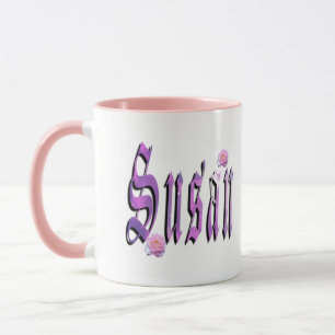 Susan, Namn, Logotyp, Rosa Combo Coffee Mugg. Mugg