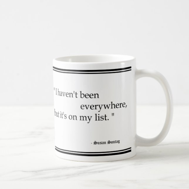 Susan Sontag reser citationsteckenmuggen Kaffemugg (Höger)