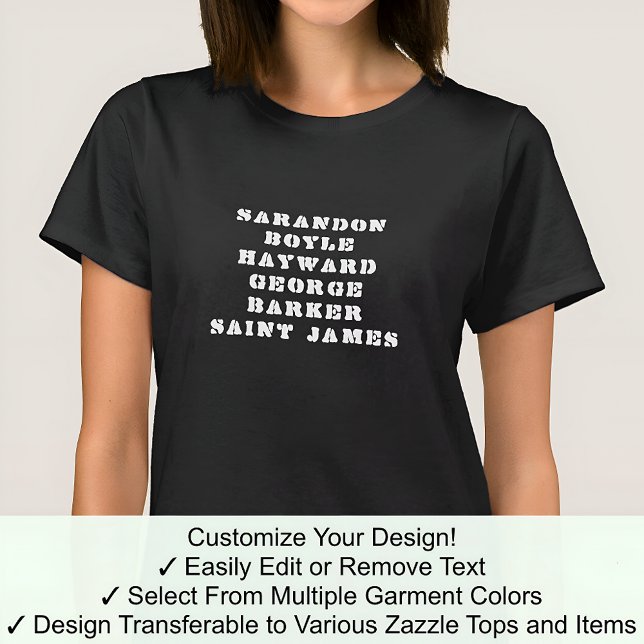 Susan Tee-Anpassningsbarna anpassar alla Namn 04W T Shirt (Skapare uppladdad)