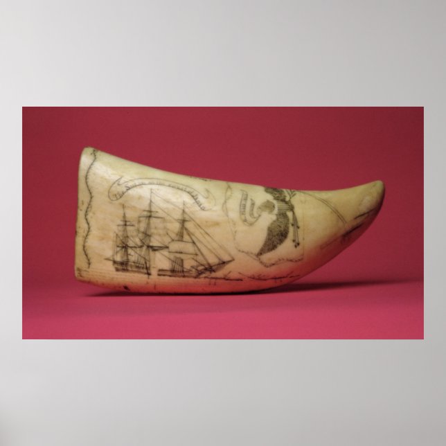 Susan vid kusten i Japans Scrimshaw Poster (Framsidan)